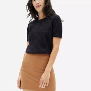 Everlane Alpaca Sweater Tee Heathered Black